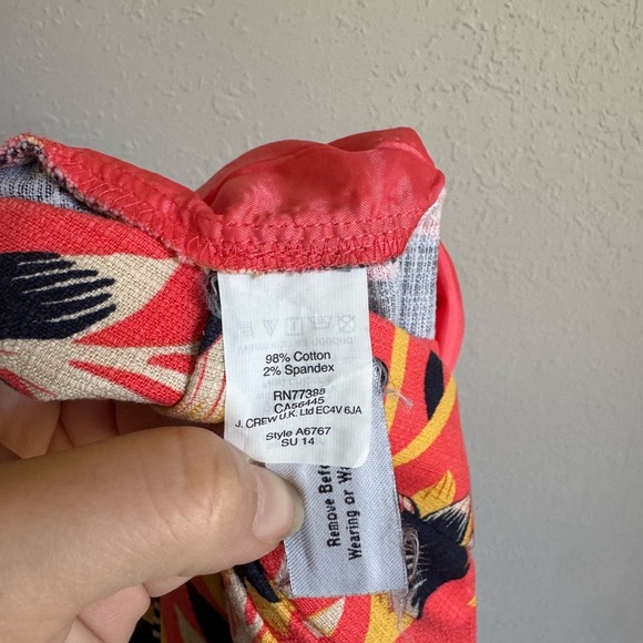 J Crew Coral Navy Floral Cotton Blend Shorts Womens 6 Summer Beach Coastal - Picture 6 of 6